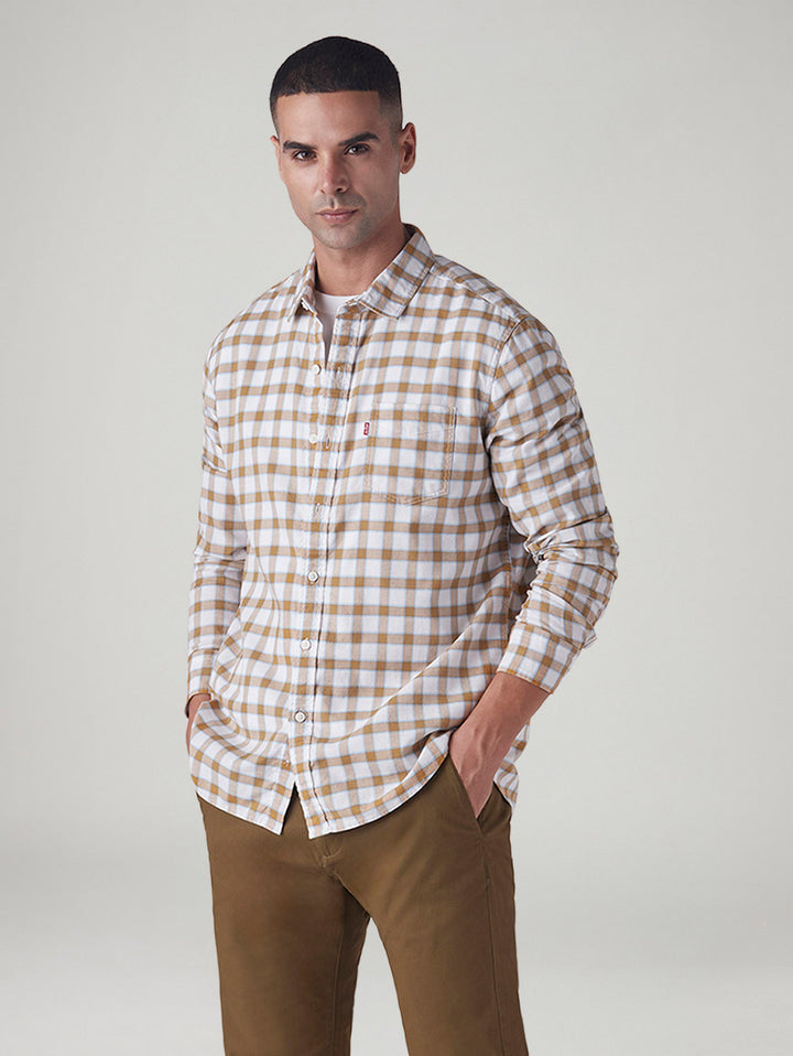 Men's Checkered Slim Fit Dobby Shirt