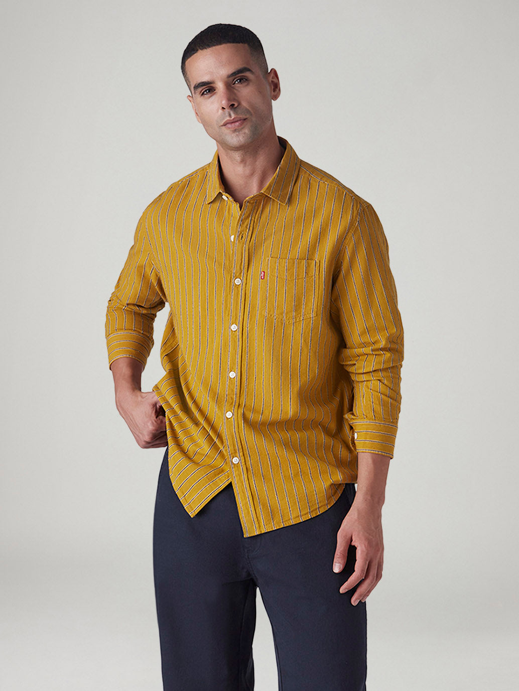 Men's Striped Slim Fit Dobby Shirt