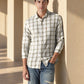 Men's Checkered Slim Fit Linen Shirt - 329070687 View