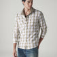 Men's Checkered Slim Fit Linen Shirt - Styleshot View