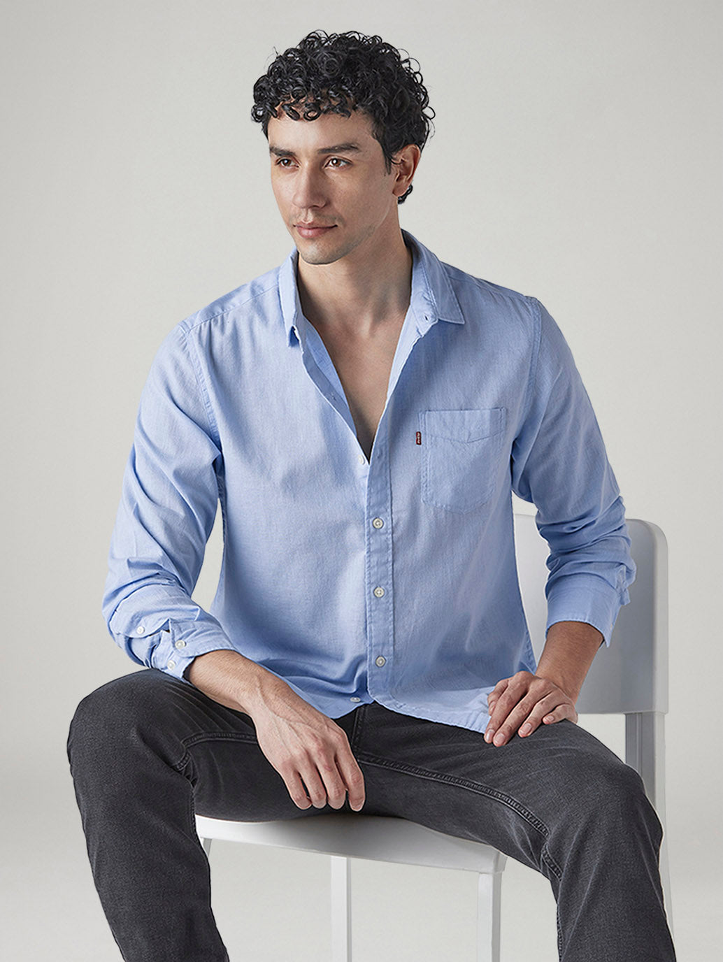 Men's Solid Slim Fit Linen Shirt