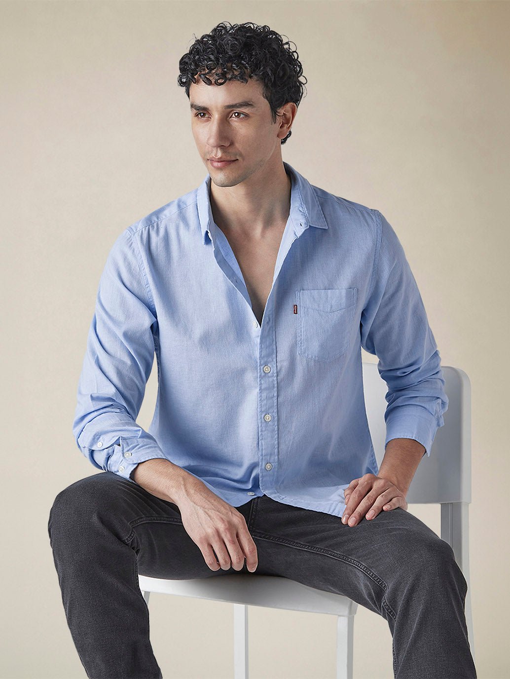 Men's Solid Slim Fit Linen Shirt - fdfc947b-6895-4f89-a54a-665cdce14fb6 View