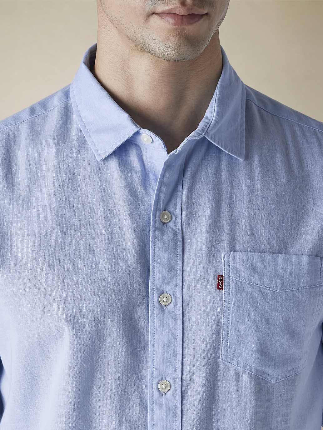 Men's Solid Slim Fit Linen Shirt - 9c498318-a7c3-4cbc-8c9b-fad7a30888e8 View