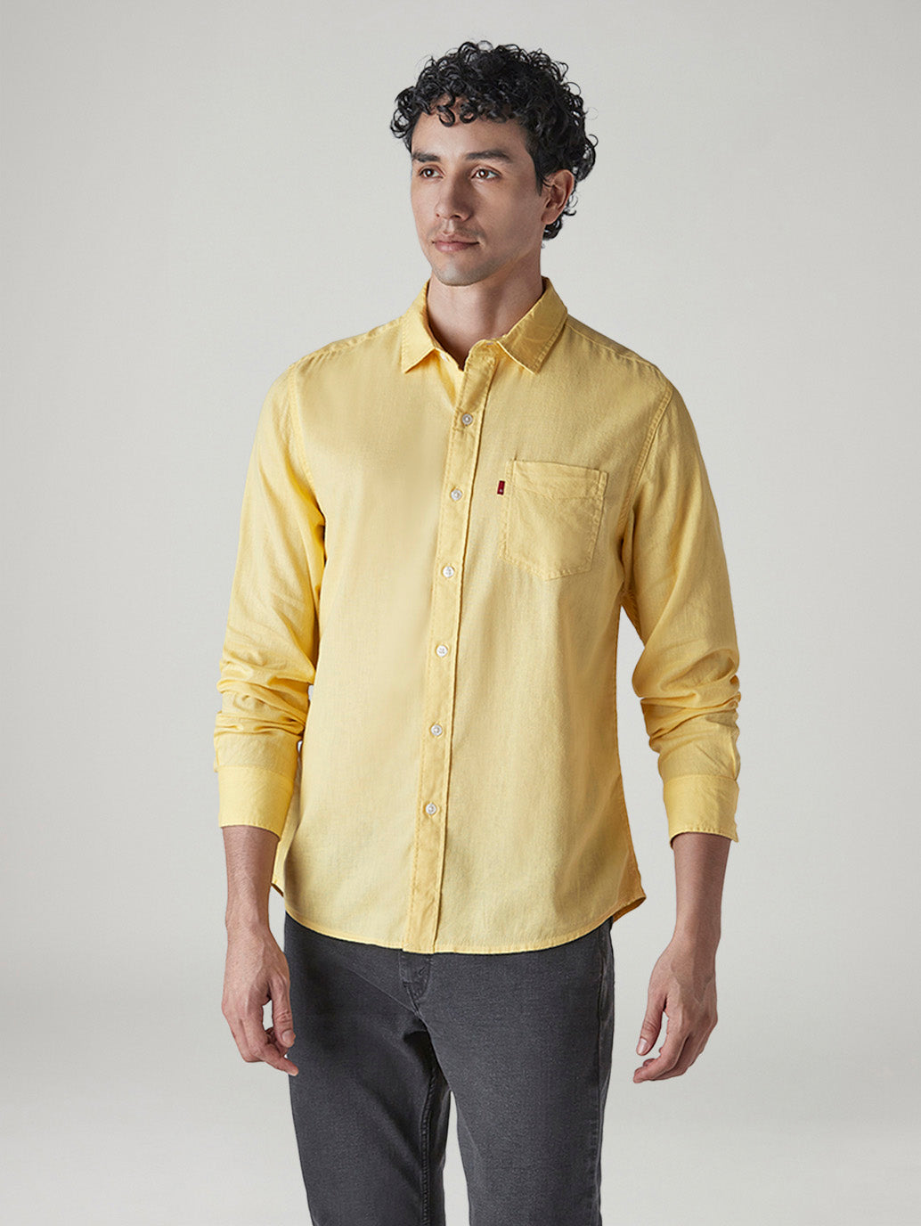 Men's Solid Slim Fit Shirt - Side View