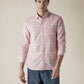 Men's Checkered Slim Fit Linen Shirt - b0e24fe5-2cca-4fe3-9334-26c0d8799034 View