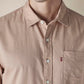 Men's Solid Slim Fit Linen Shirt - Detail View