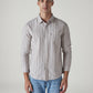 Men's Striped Relaxed Fit Dobby Shirt - Front View