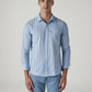 Men's Striped Relaxed Fit Dobby Shirt - Front View