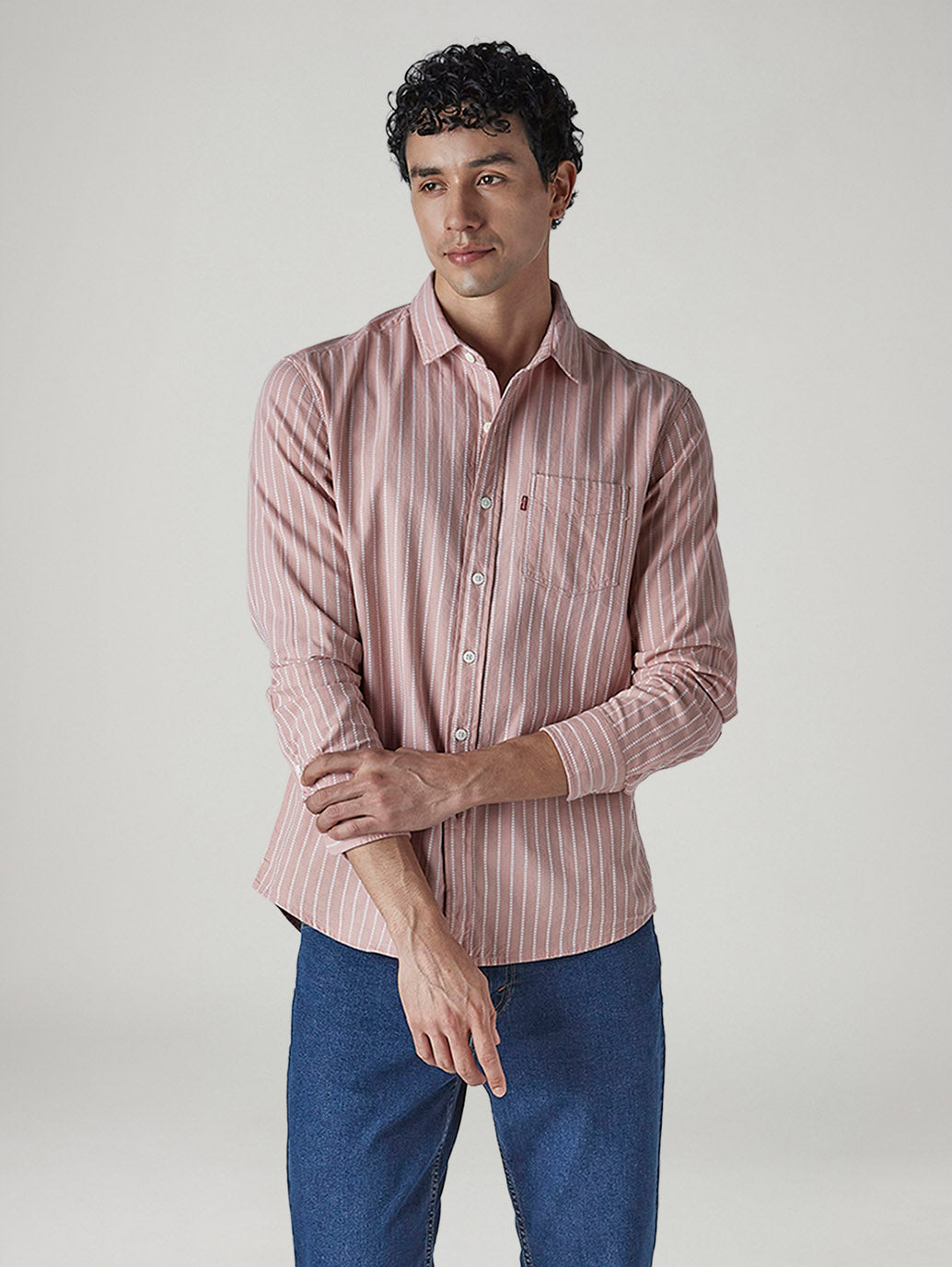 Men's Striped Relaxed Fit Dobby Shirt