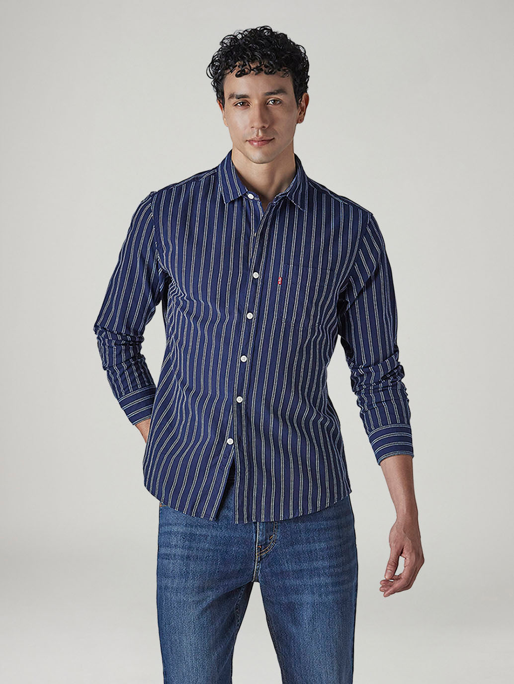 Men's Striped Relaxed Fit Dobby Shirt