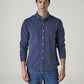 Men's Striped Relaxed Fit Dobby Shirt - Front View