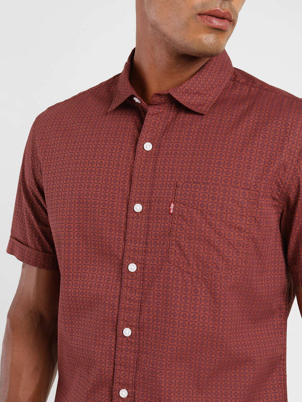Men's Geometric Print Slim Fit Shirt