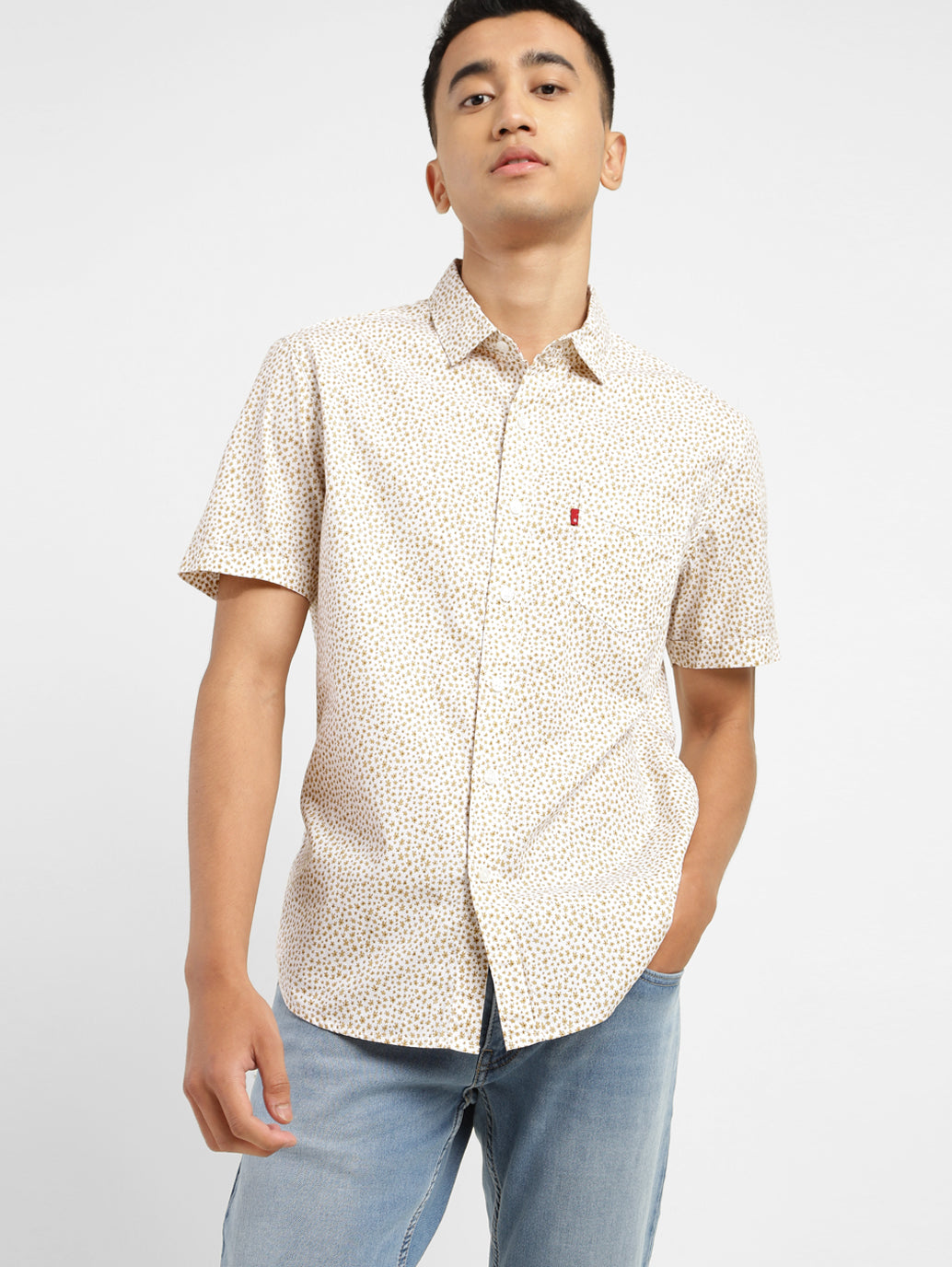 Men's Floral Print Slim Fit Shirt