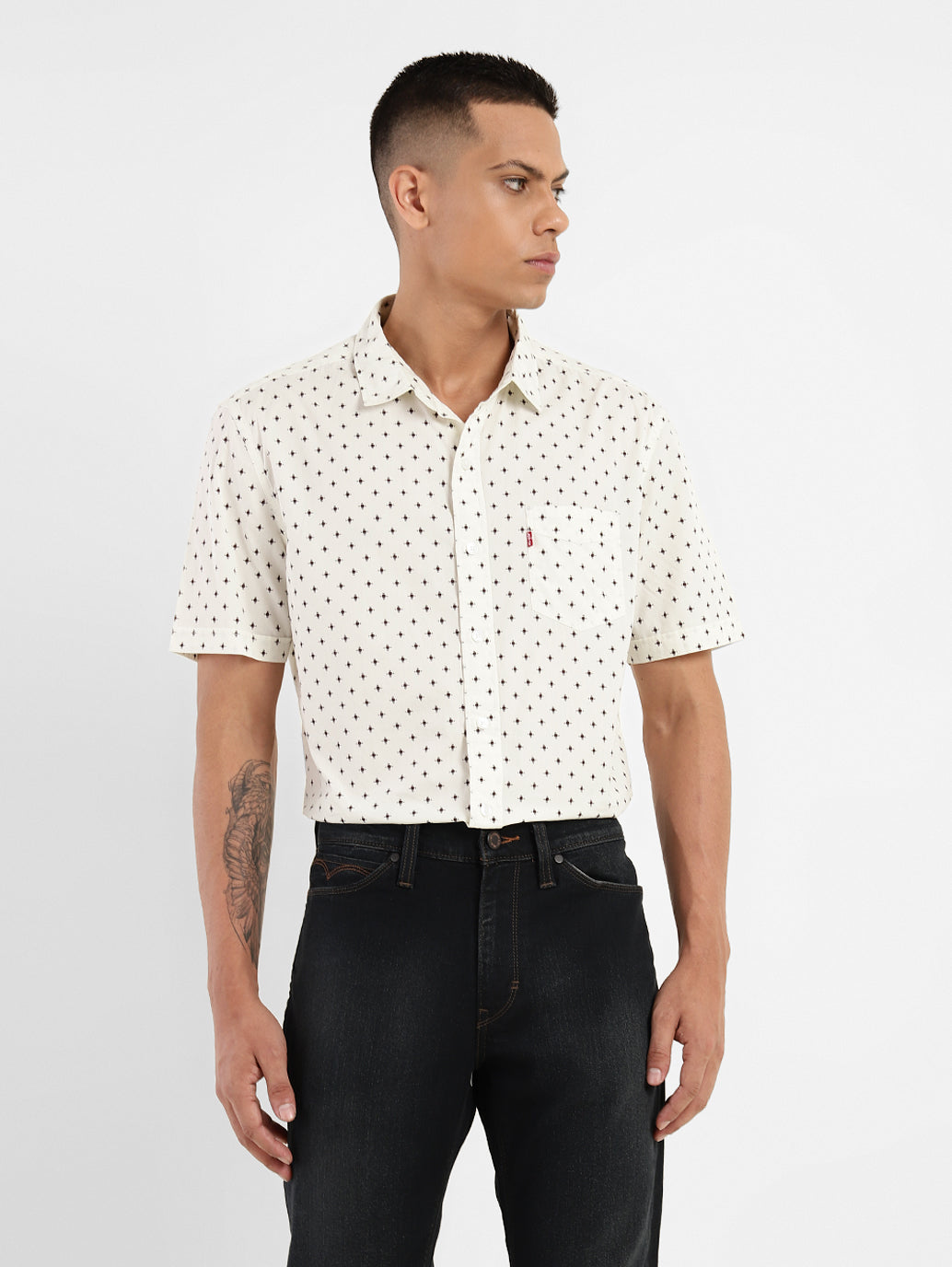 Men's Geometric Print Slim Fit Shirt