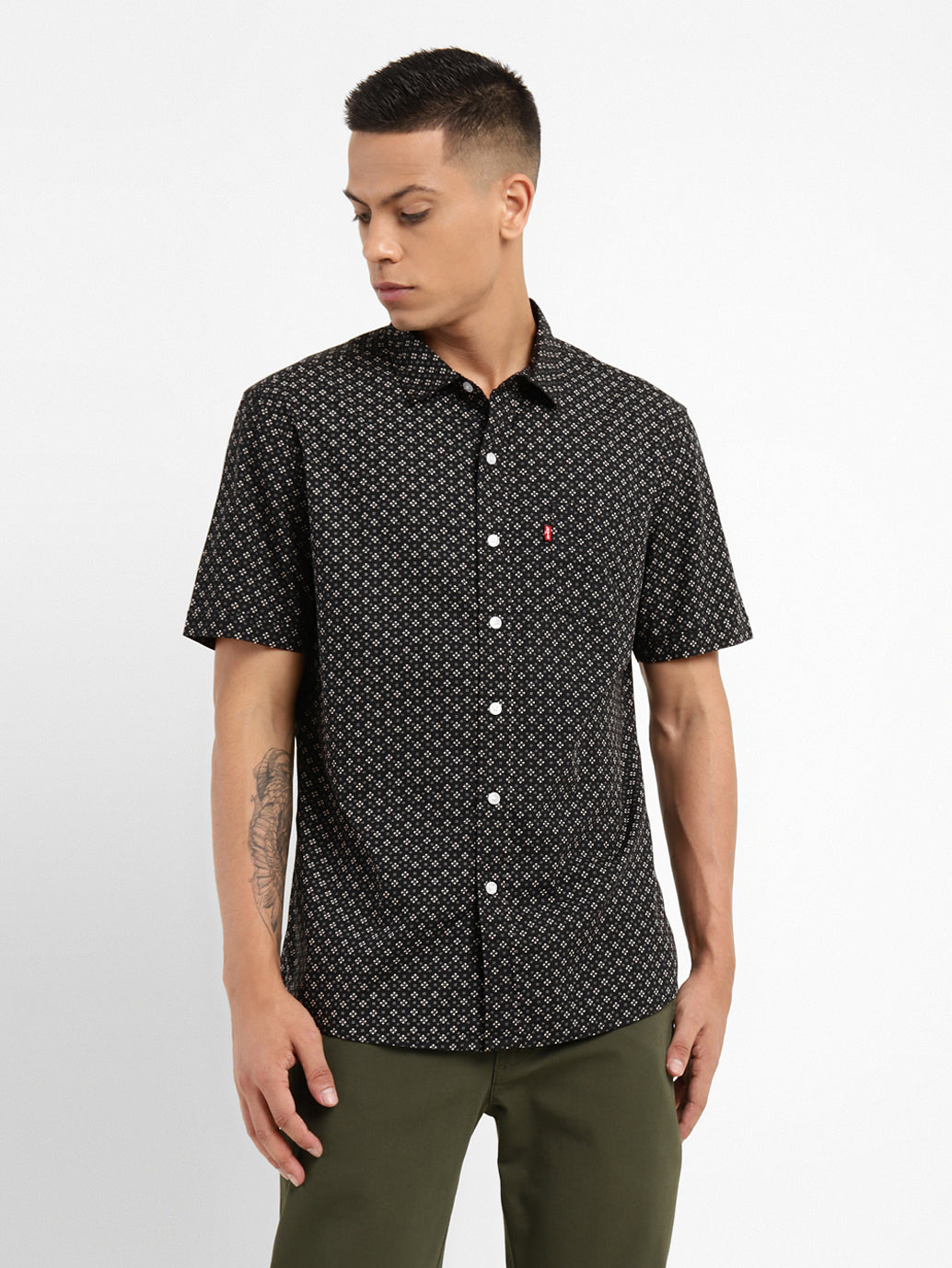 Men's Geometric Print Slim Fit Shirt