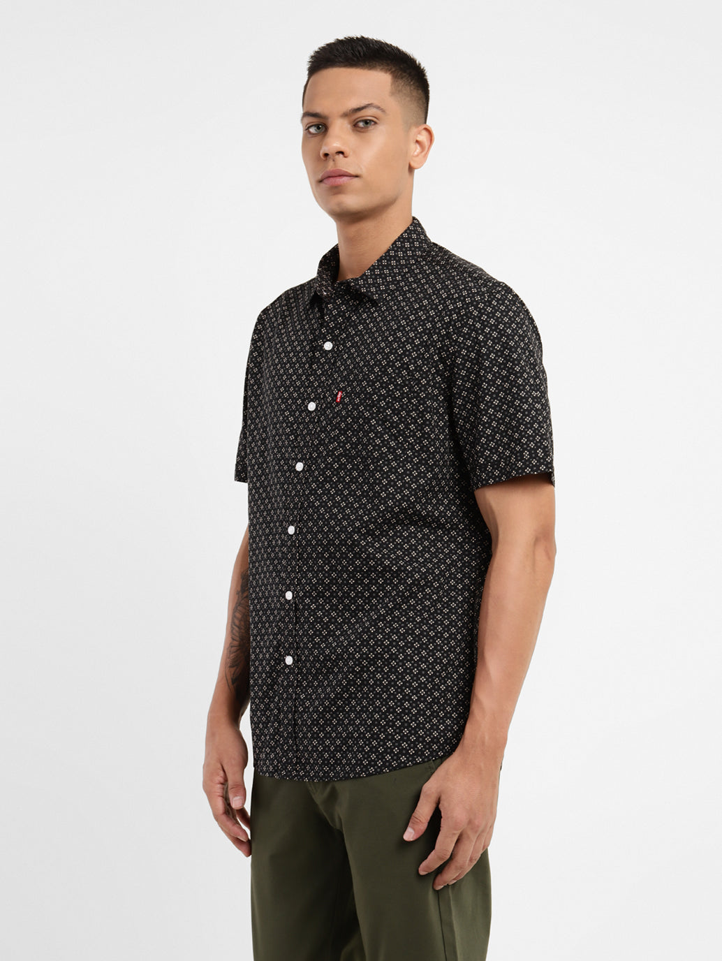 Men's Geometric Print Slim Fit Shirt