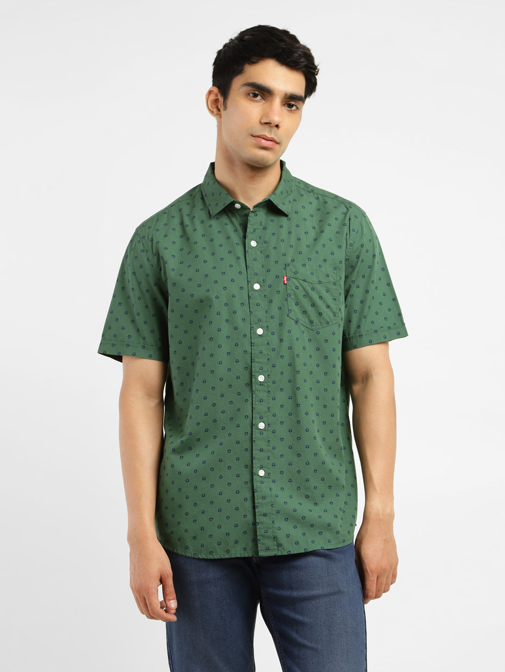 Men's Geometric Print Slim Fit Shirt