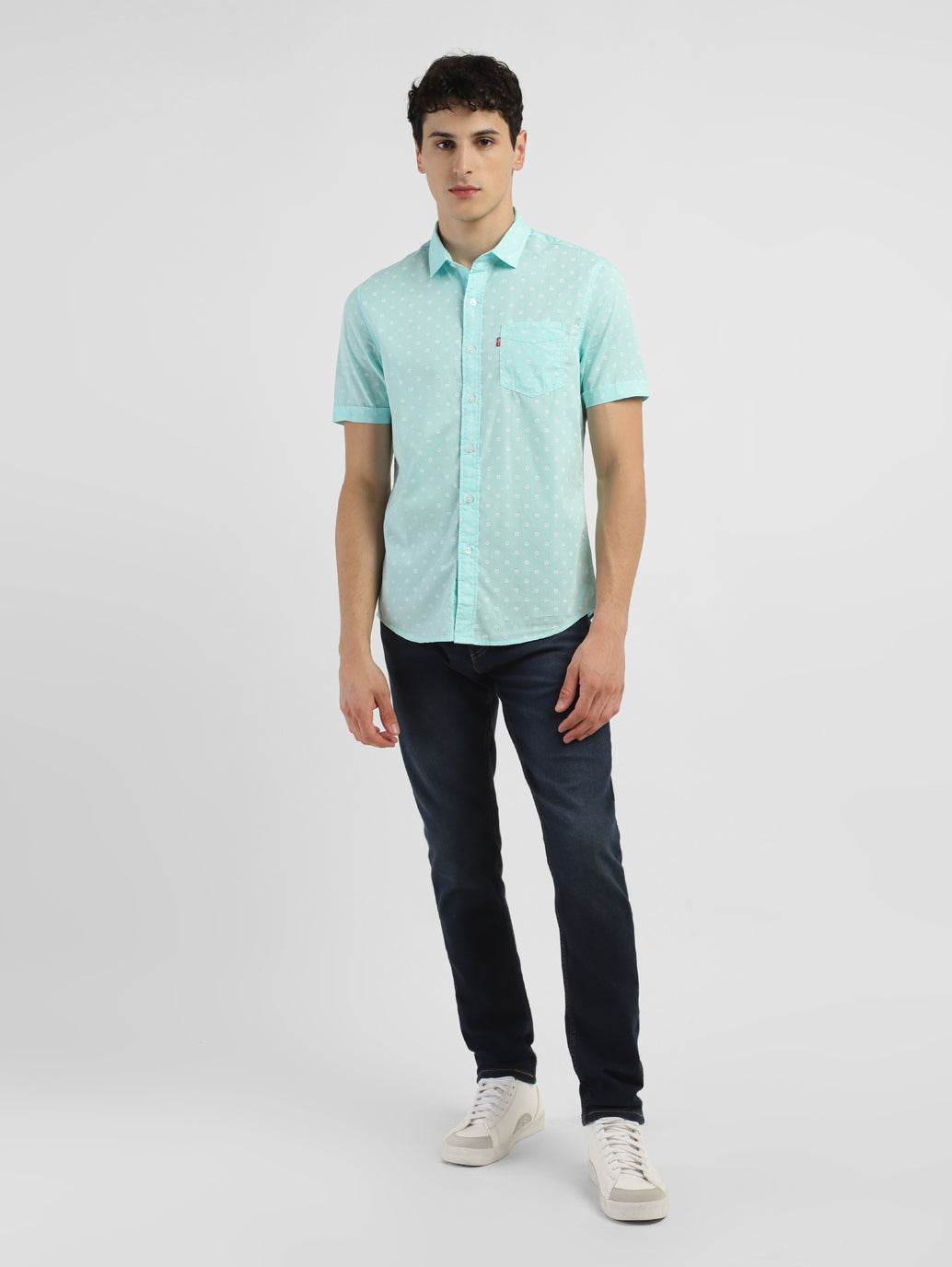 Men's Geometric Print Slim Fit Shirt