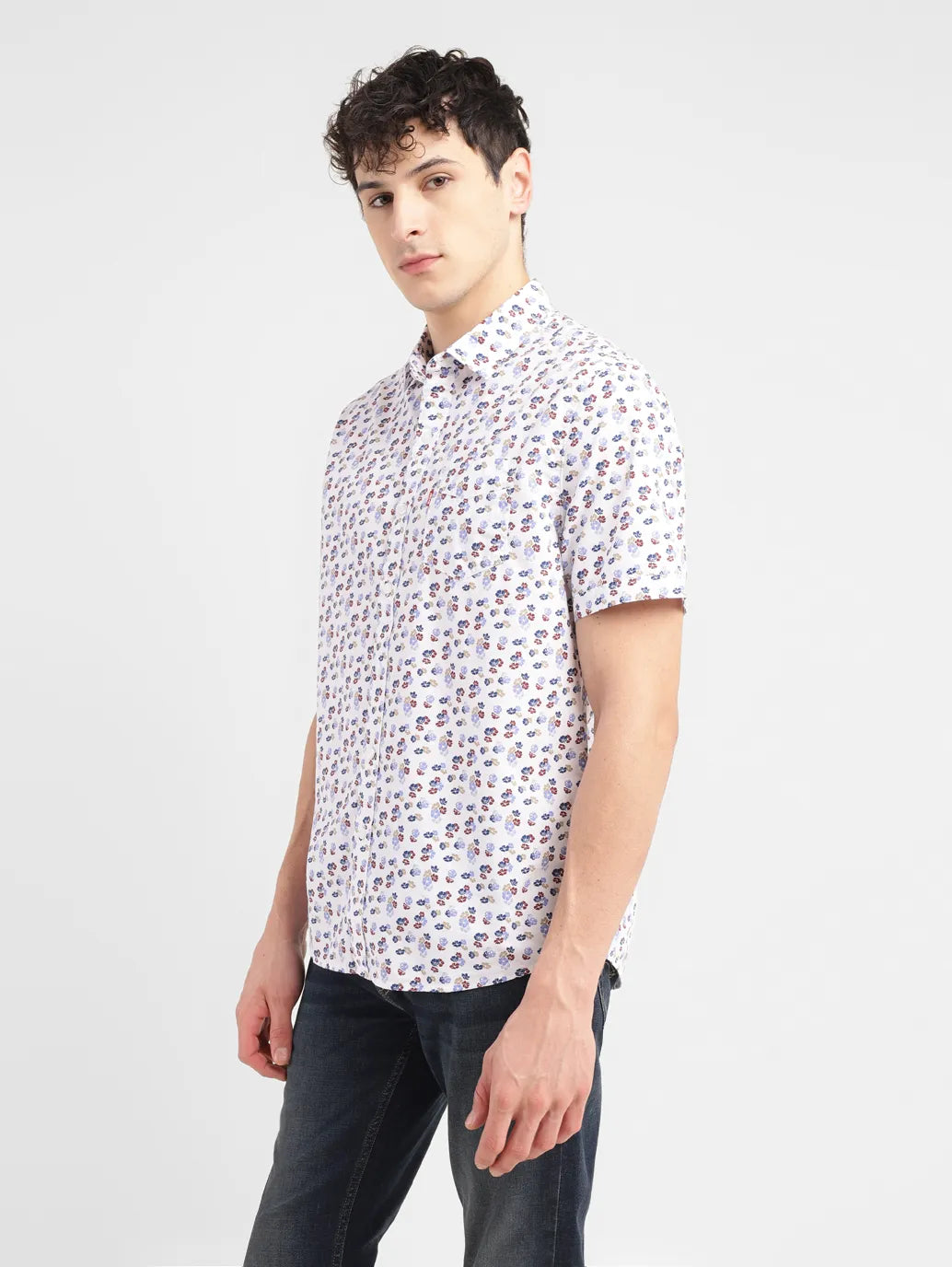 Men's Floral Print Slim Fit Shirt