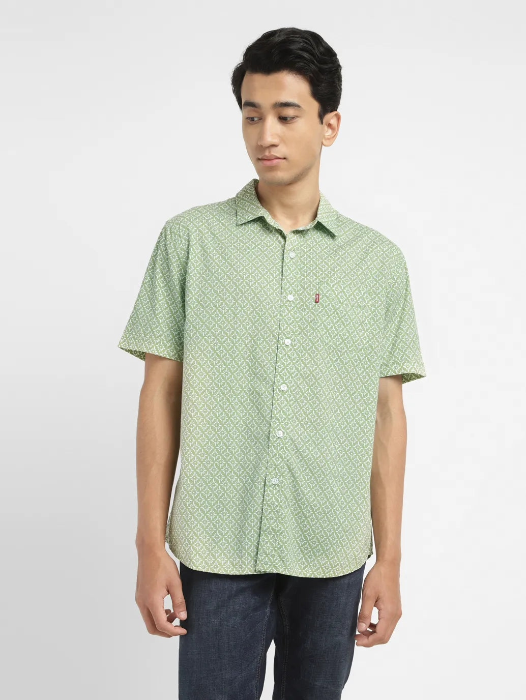 Men's Jacquard Slim Fit Shirt - 29a854d4-fee6-49ca-883a-dd4e2656d29f View