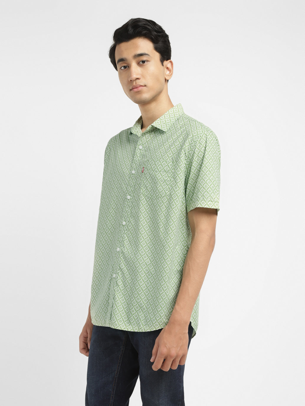 Men's Jacquard Slim Fit Shirt - 7cbc2310-38f5-42f8-83a6-990cc78780b2 View