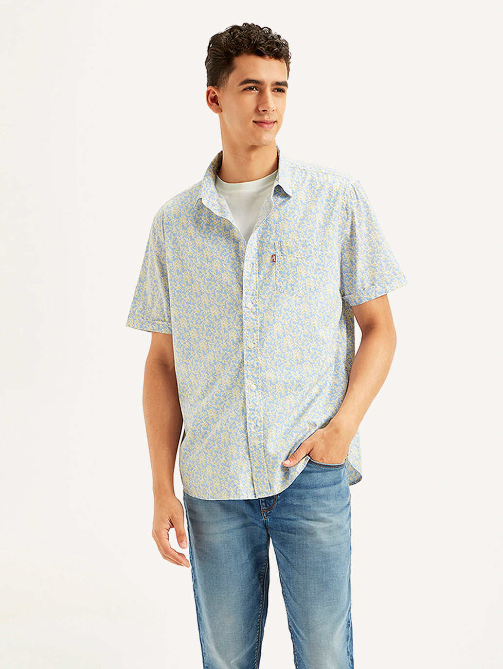 Men's Floral Print Slim Fit Shirt