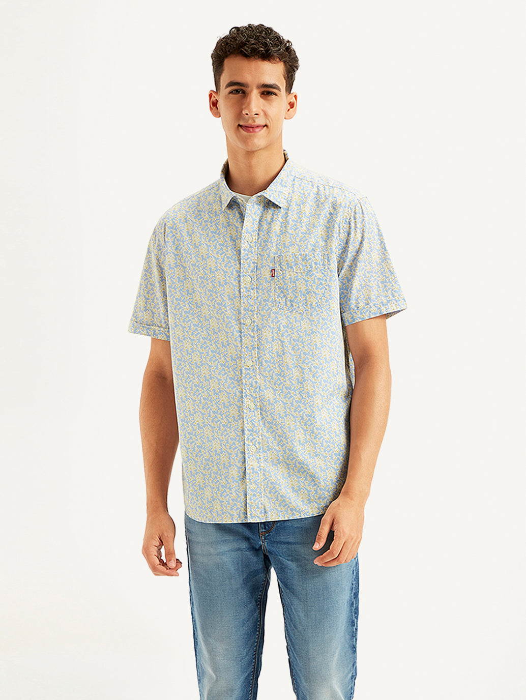 Men's Floral Print Regular Fit Shirt