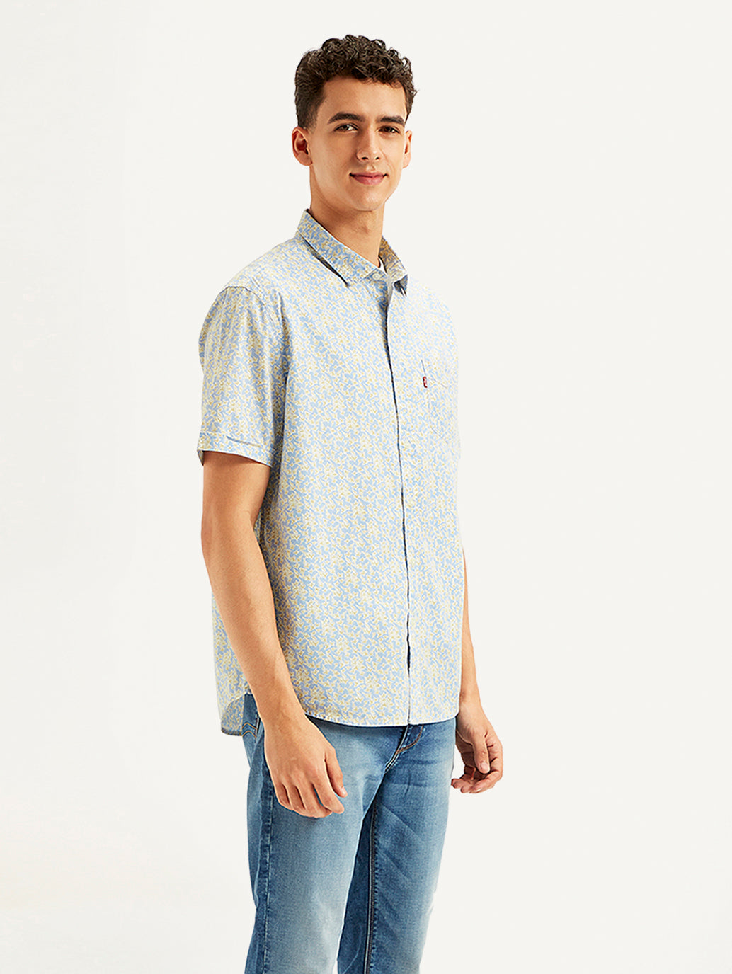 Men's Floral Print Regular Fit Shirt