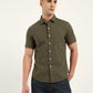 Men's Solid Slim Fit Shirt - Front View