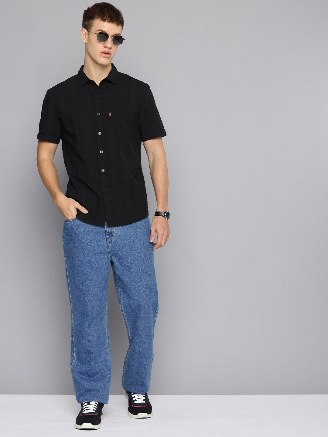 Men's Textured Slim Fit Shirt
