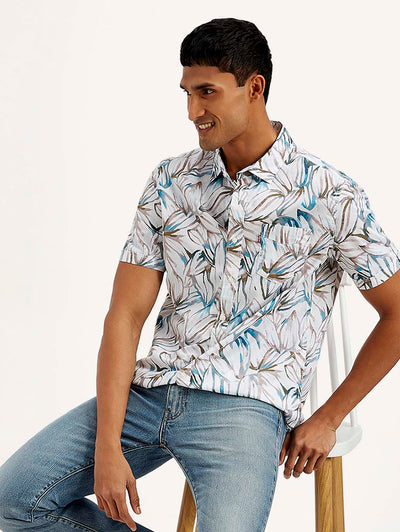 Men's Floral Slim Fit Shirt-image-12