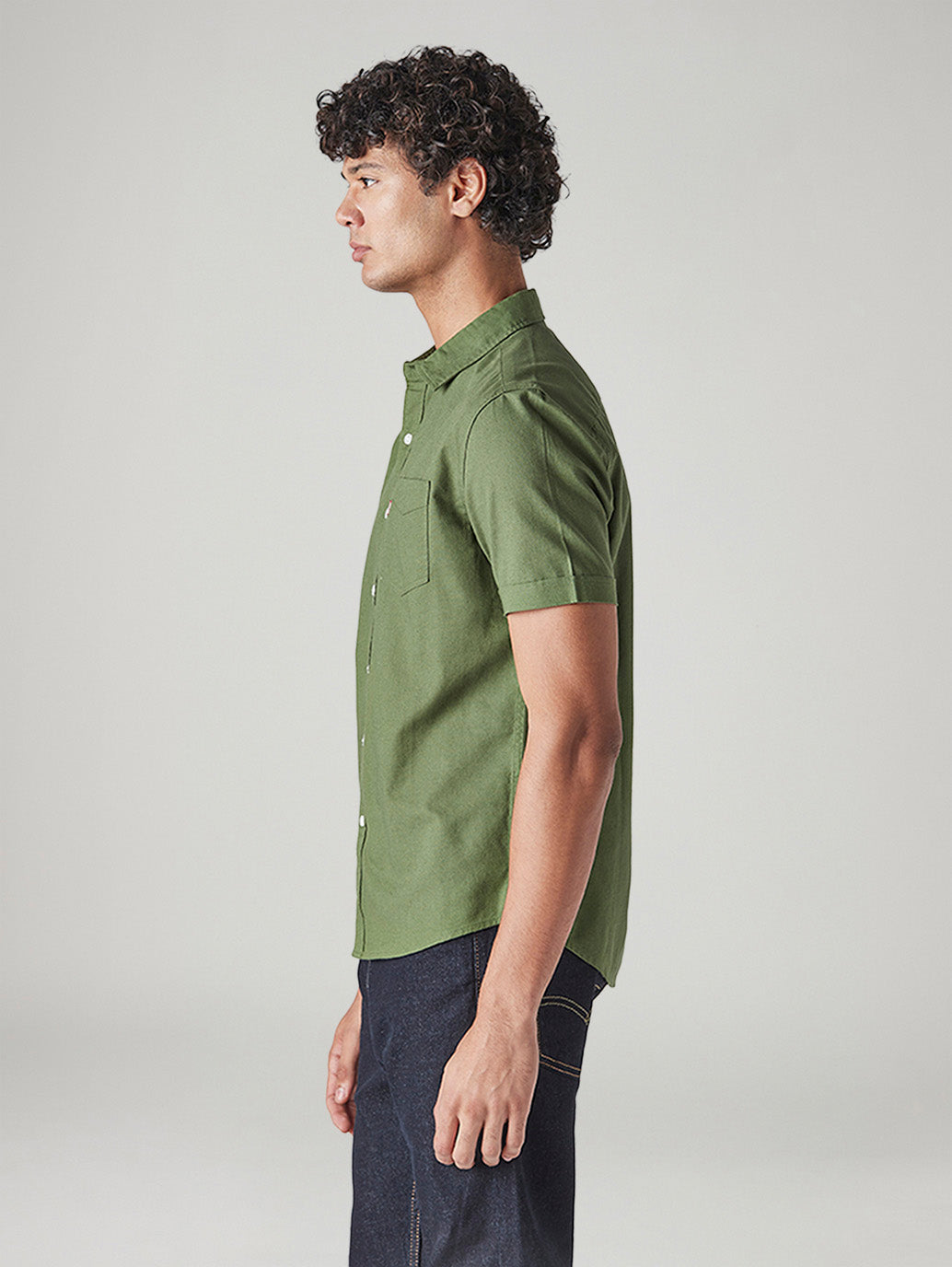 Men's Solid Slim Fit Shirt - Side View