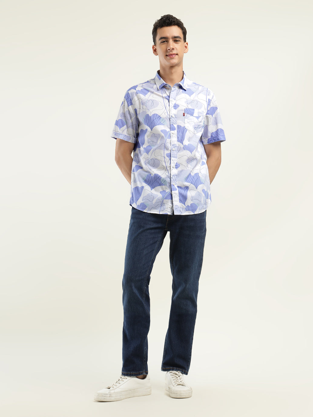 Men's Printed Slim Fit Shirt - ModelFront View