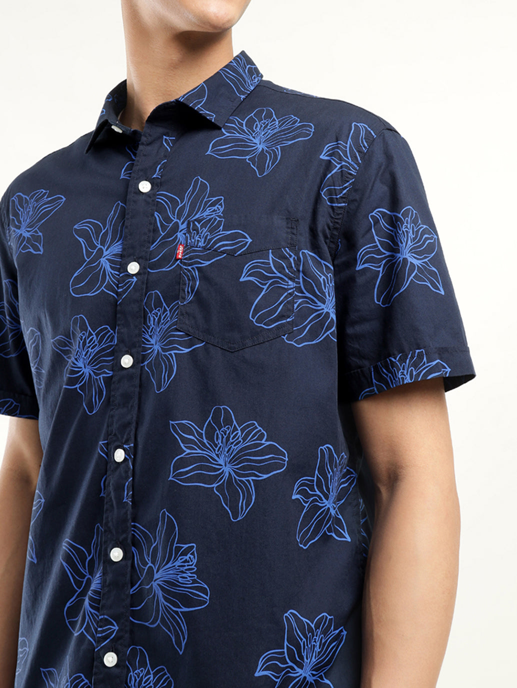 Men's Printed Slim Fit Shirt - Detail View