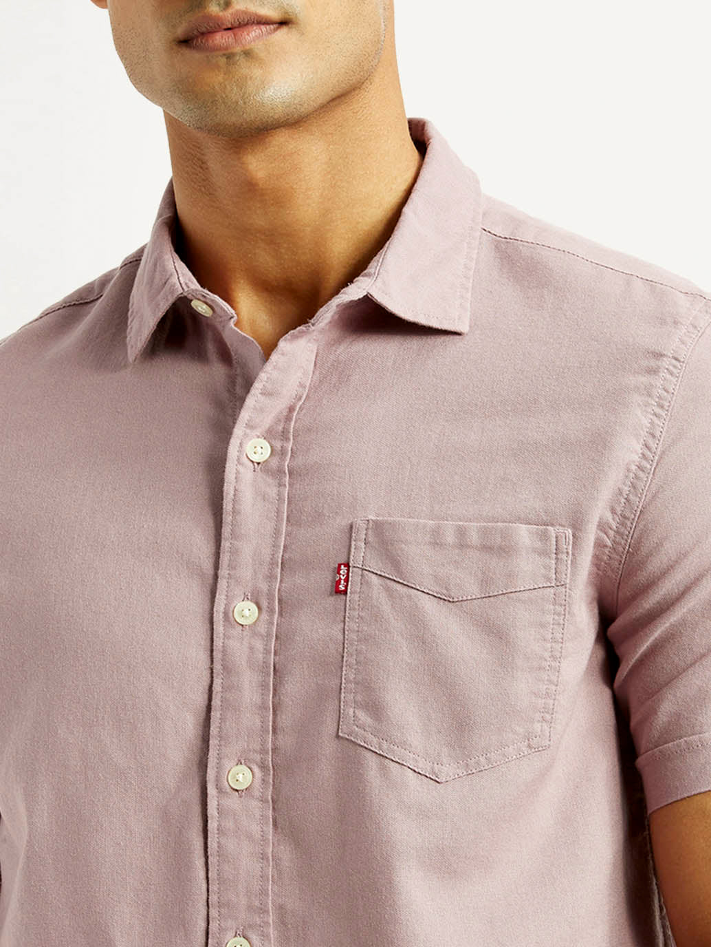 Men's Solid Slim Fit Shirt - Detail View