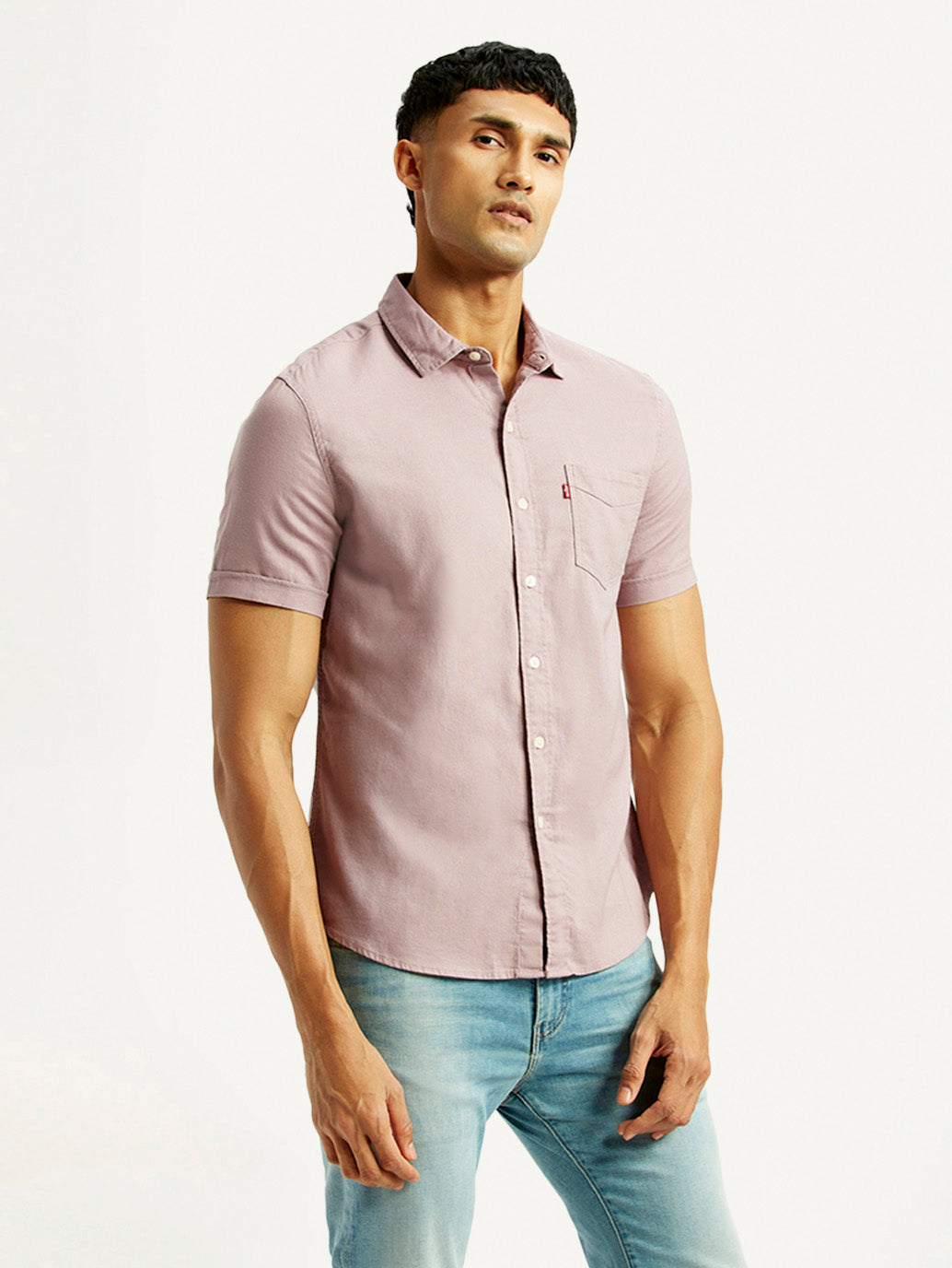 Men's Solid Slim Fit Shirt - Side View