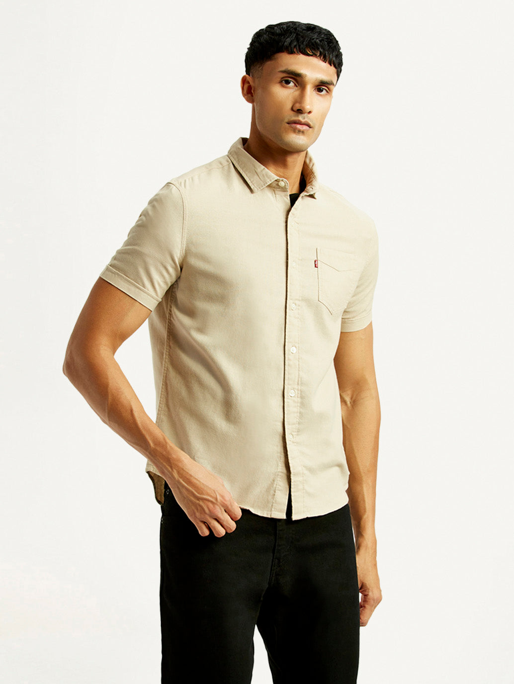 Men's Solid Slim Fit Shirt - Side View