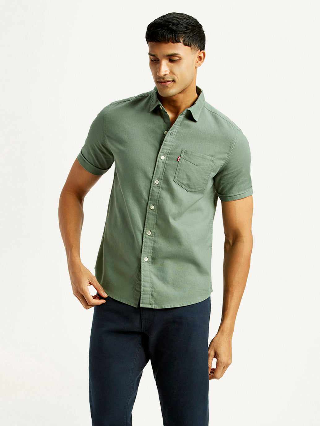 Men's Solid Slim Fit Oxford Shirt