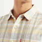 Men's Checkered Slim Fit Oxford Shirt - Detail View