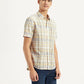 Men's Checkered Slim Fit Oxford Shirt - Side View