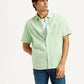 Men's Solid Green Spread Collar Shirt - Styleshot View