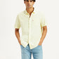 Men's Solid Yellow Spread Collar Shirt - Styleshot View