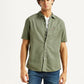 Men's Solid Olive Slim Fit Shirt - Styleshot View