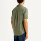 Men's Solid Olive Slim Fit Shirt - Back View