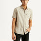 Men's Solid Beige Slim Fit Shirt - Styleshot View