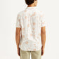 Men's Floral White Slim Fit Shirt - Back View