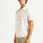 Men's Floral White Slim Fit Shirt - Side View