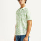 Men's Floral Light Green Slim Fit Shirt - Side View