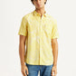 Men's Floral Yellow Slim Fit Shirt - Styleshot View