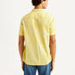 Men's Floral Yellow Slim Fit Shirt - Back View
